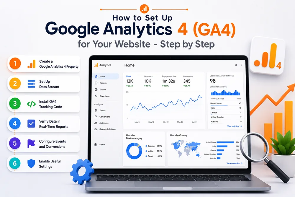 How to Set Up Google Analytics 4 (GA4) for Your Website - Step by Step Webomatic
