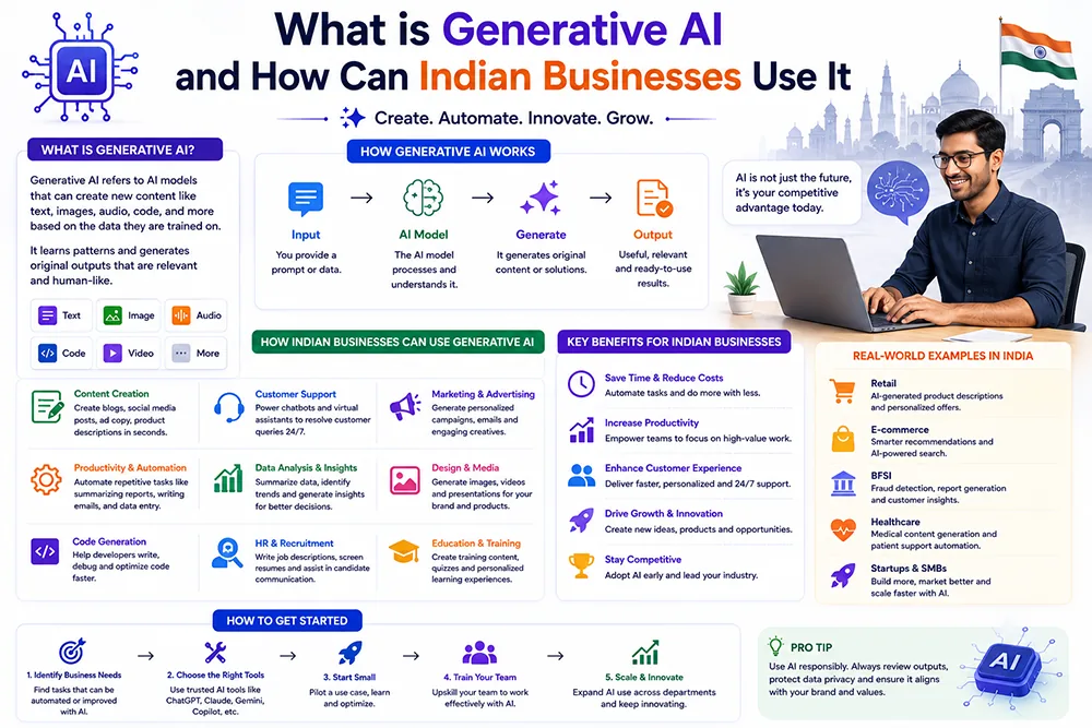 What is Generative AI and How Can Indian Businesses Use It Webomatic
