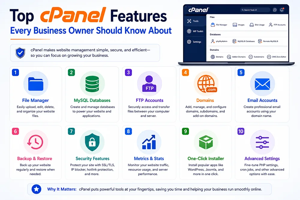 Top cPanel Features Every Business Owner Should Know About Webomatic
